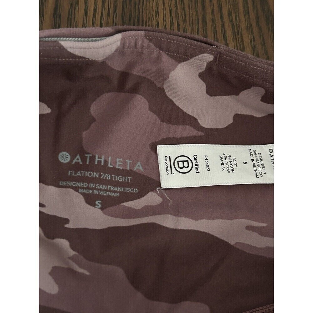 Athleta Womens S Elation Camo 7/8 Tight Leggings Lux Pink High Waisted Workout - Picture 4 of 12